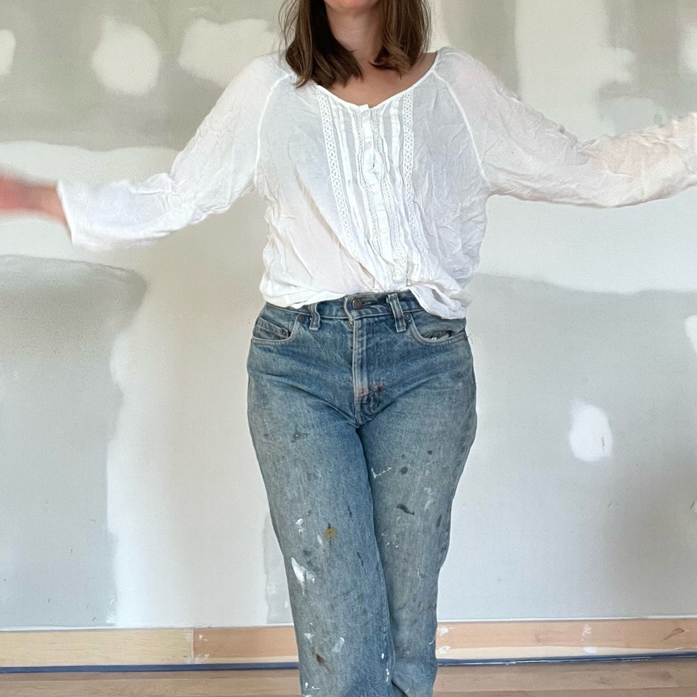 Airy vintage cotton blouse